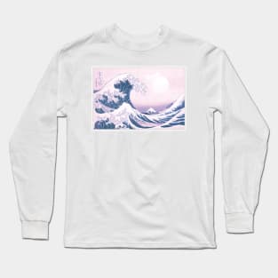 The Great Wave off Kanagawa Japanese Vaporwave Long Sleeve T-Shirt